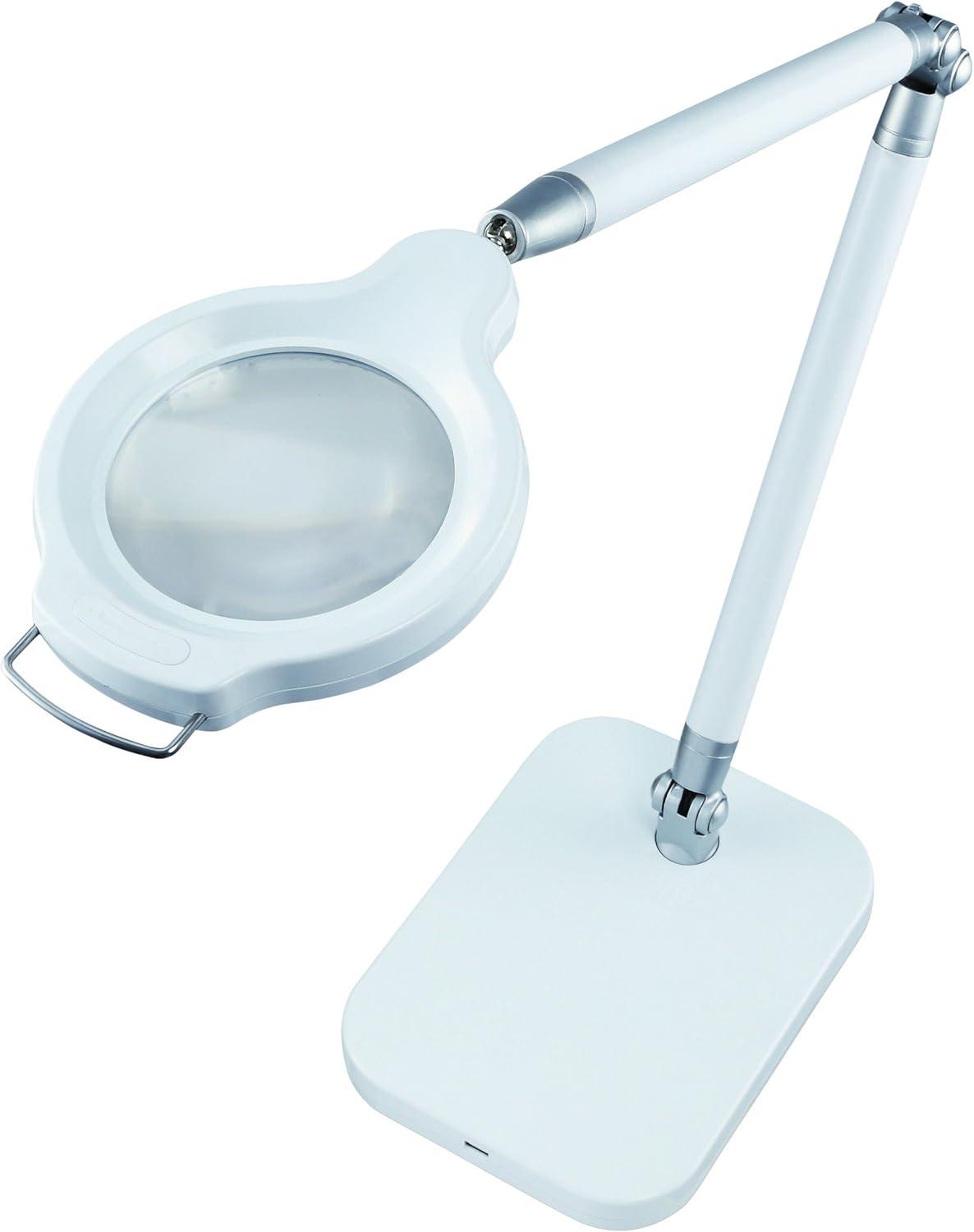 imageBLACKDECKER PureOptics Summit Zoom Magnifier 10W FlickerFree Natural Daylight LED Desk Lamp 5Diopter Lens USB Port 6 Dimming Levels 416 Lumens White LED10ARCMAGWHT
