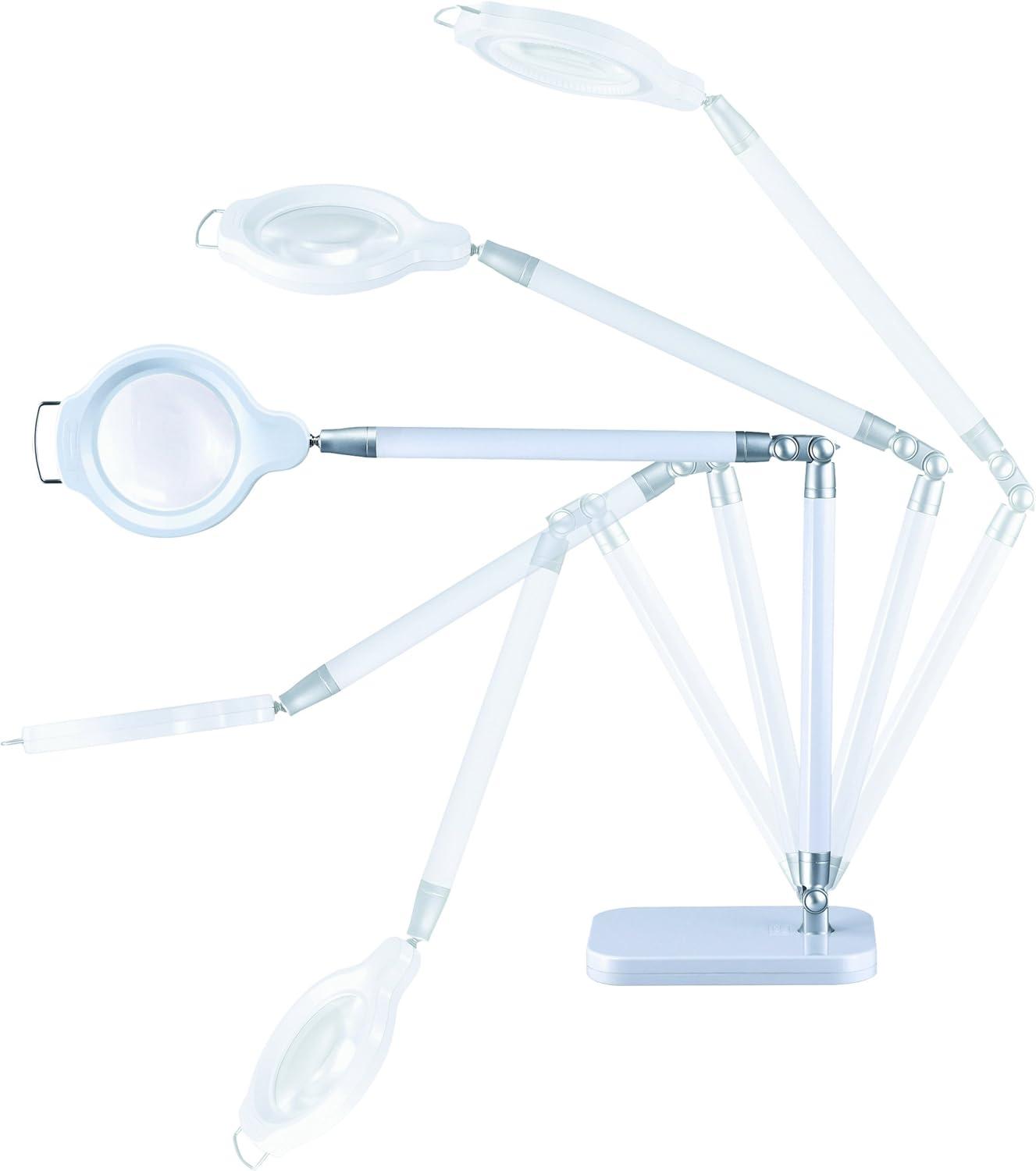 imageBLACKDECKER PureOptics Summit Zoom Magnifier 10W FlickerFree Natural Daylight LED Desk Lamp 5Diopter Lens USB Port 6 Dimming Levels 416 Lumens White LED10ARCMAGWHT