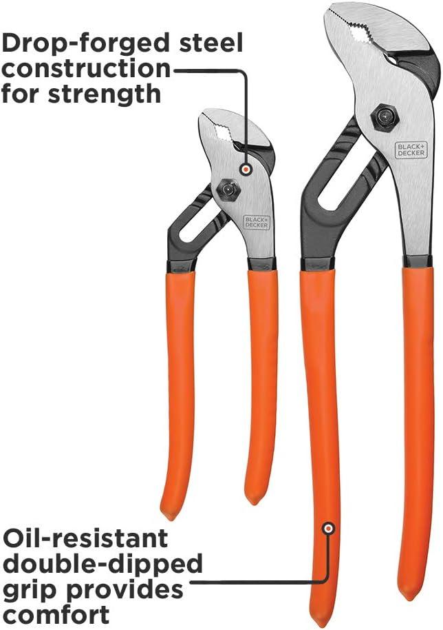 imageBLACKDECKER Slip Joint Pliers 2 Pack BDHT840012 Count Pack of 1