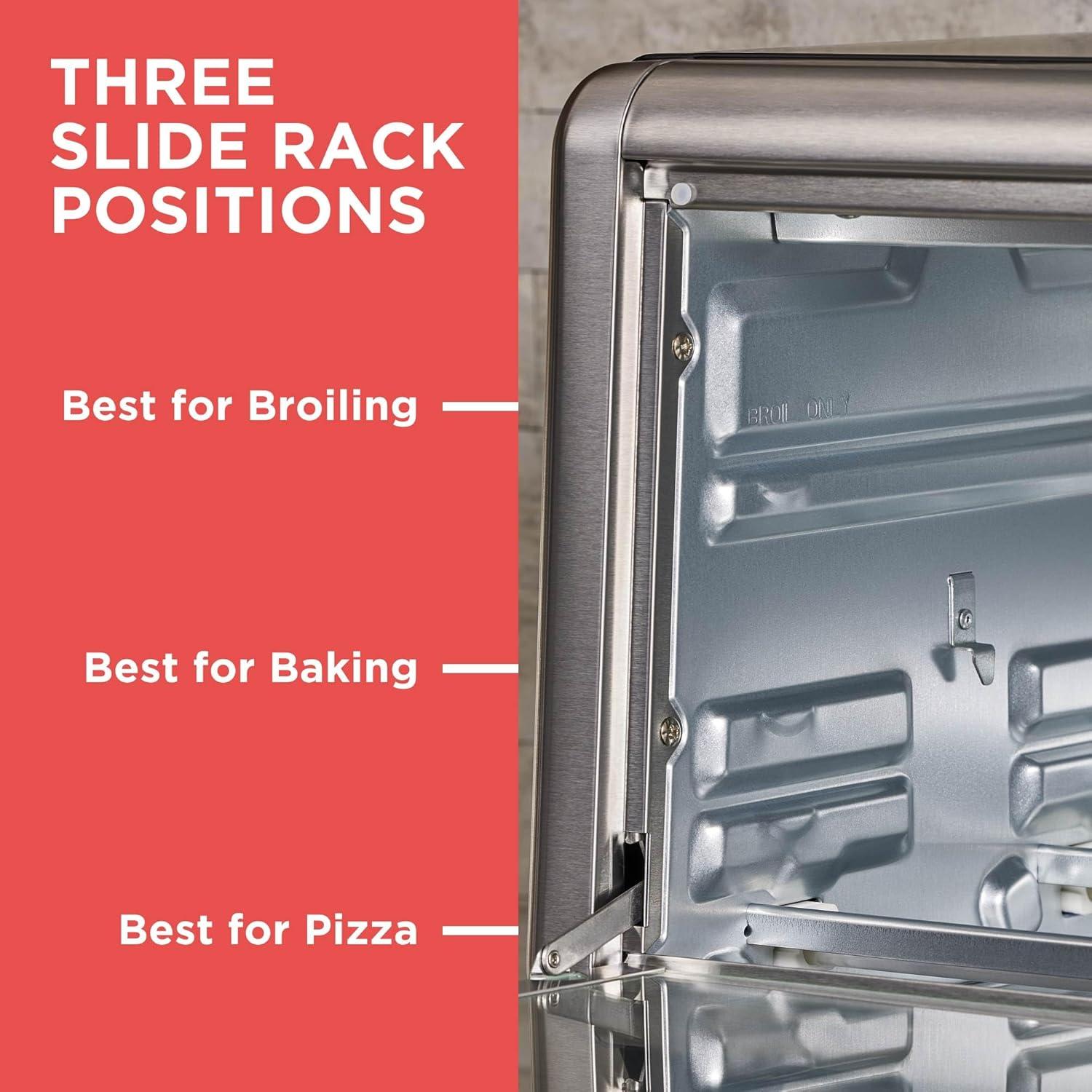 imageBLACKDECKER TO3250XSBD 8Slice Extra Wide Convection Countertop Toaster Oven Includes Bake Pan Broil Rack amp Toasting Rack Stainless SteelBlack