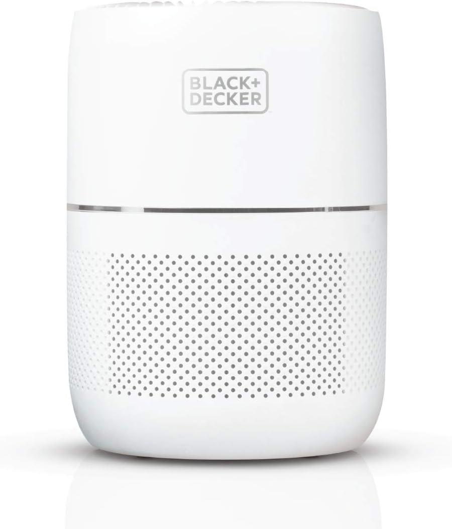 imageBLACKDECKER Tabletop Air Purifier with Indicator Lights HEPA Air Purifier for Rooms Up To 435 Sq Ft per 5 Air Changes 3Stage Filtration System ENERGY STAR Certified BAPT02 WhiteWith Indicator Lights