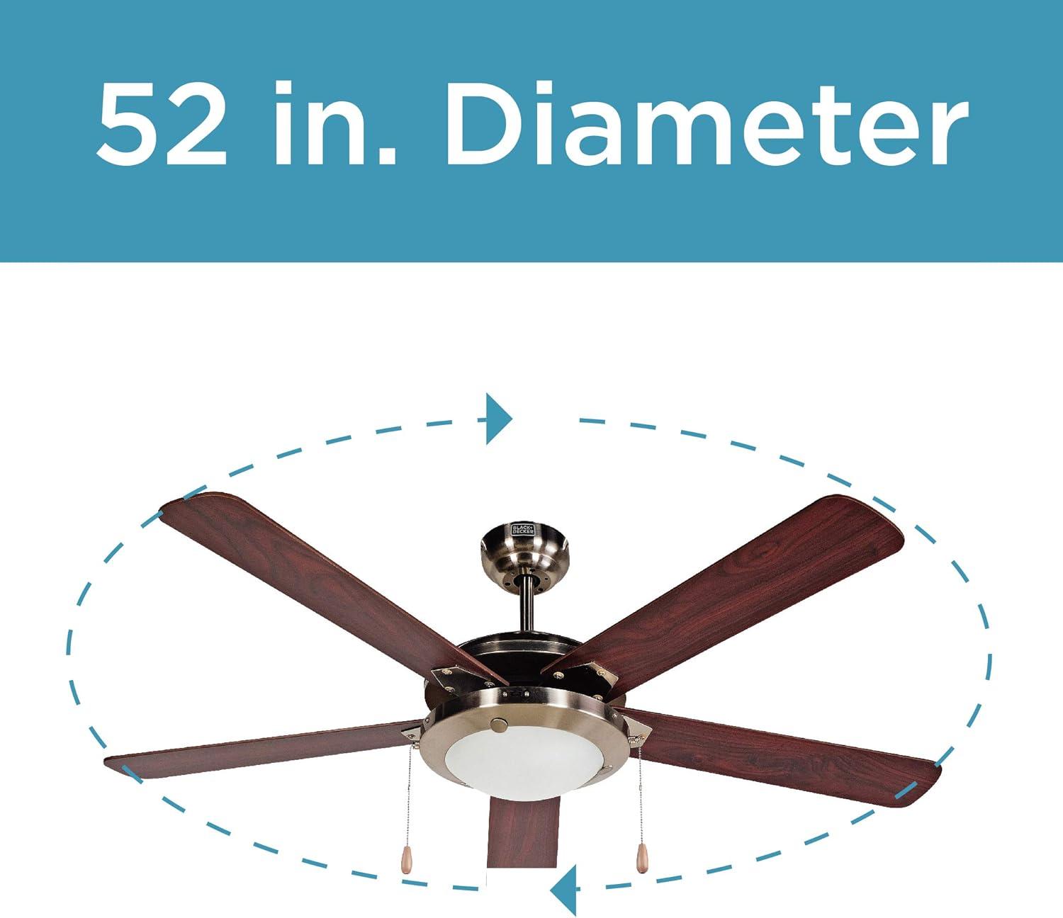 imageBlackDecker BCF5252R Ceiling Fan 52 Inch SilverBrown