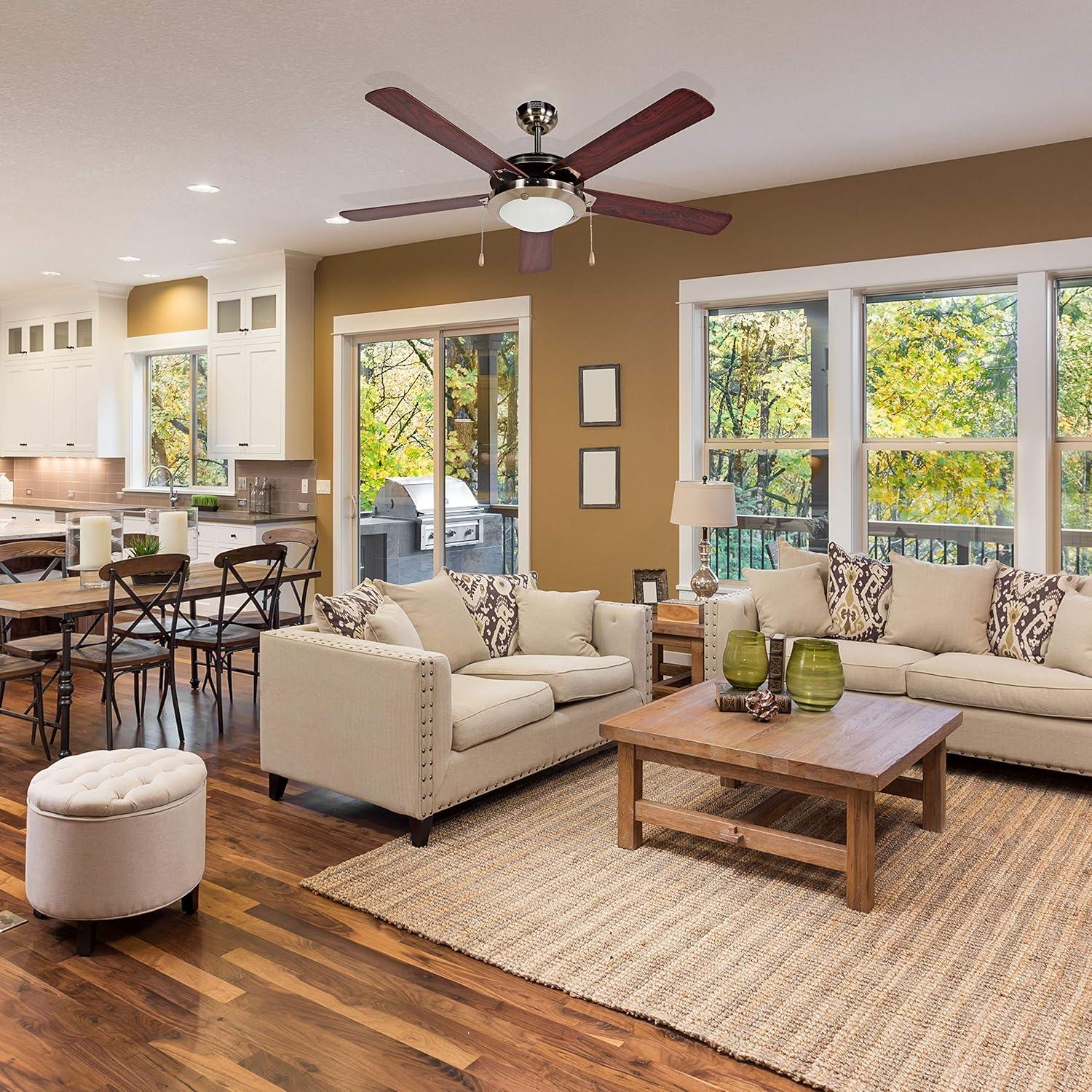 imageBlackDecker BCF5252R Ceiling Fan 52 Inch SilverBrown