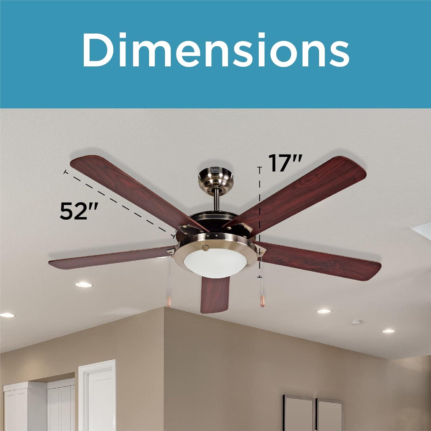 imageBlackDecker BCF5252R Ceiling Fan 52 Inch SilverBrown