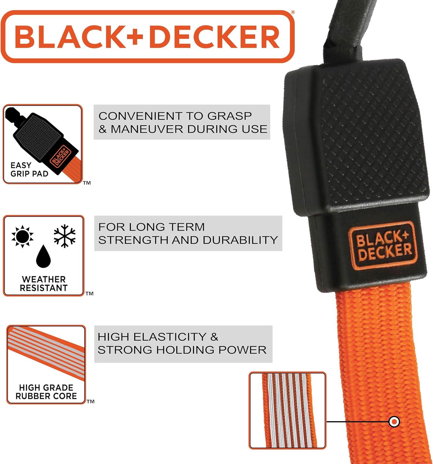 imageBlackDecker BDX1011 BlackOrange 36 Flat Bungee Cord Straps 2 Pack24 inch