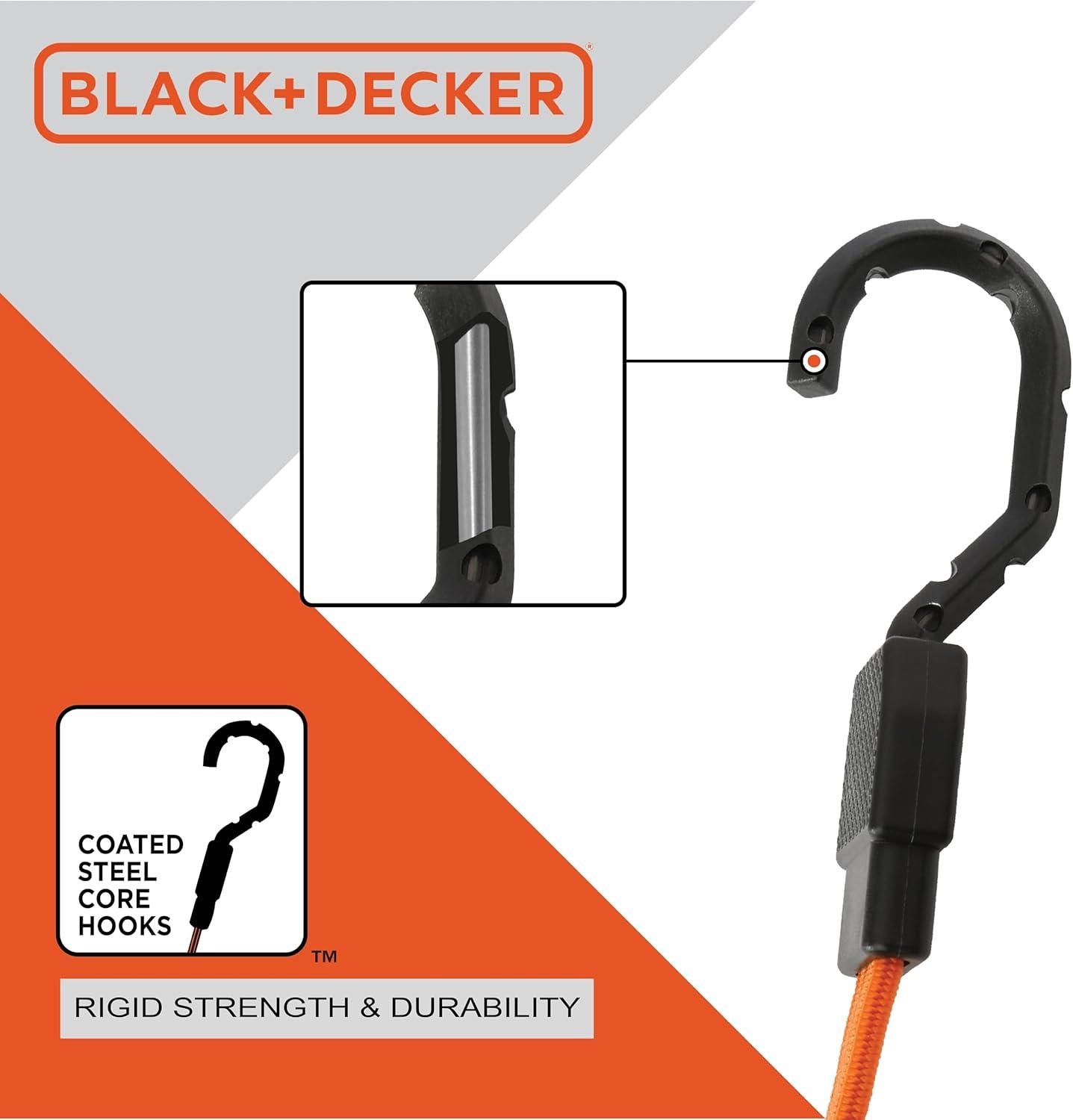 imageBlackDecker BDX1011 BlackOrange 36 Flat Bungee Cord Straps 2 Pack48 Inch