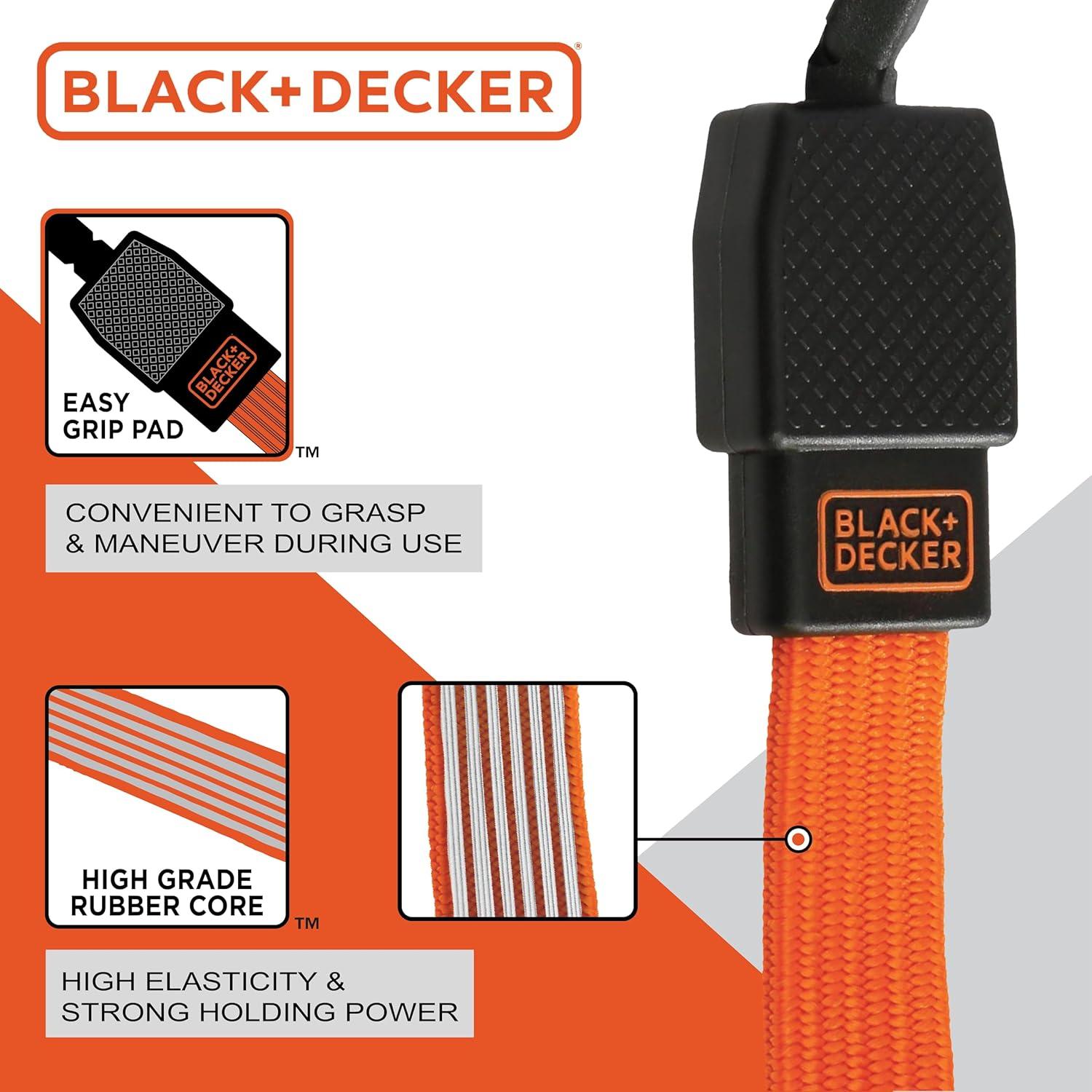 imageBlackDecker BDX1011 BlackOrange 36 Flat Bungee Cord Straps 2 Pack48 Inch