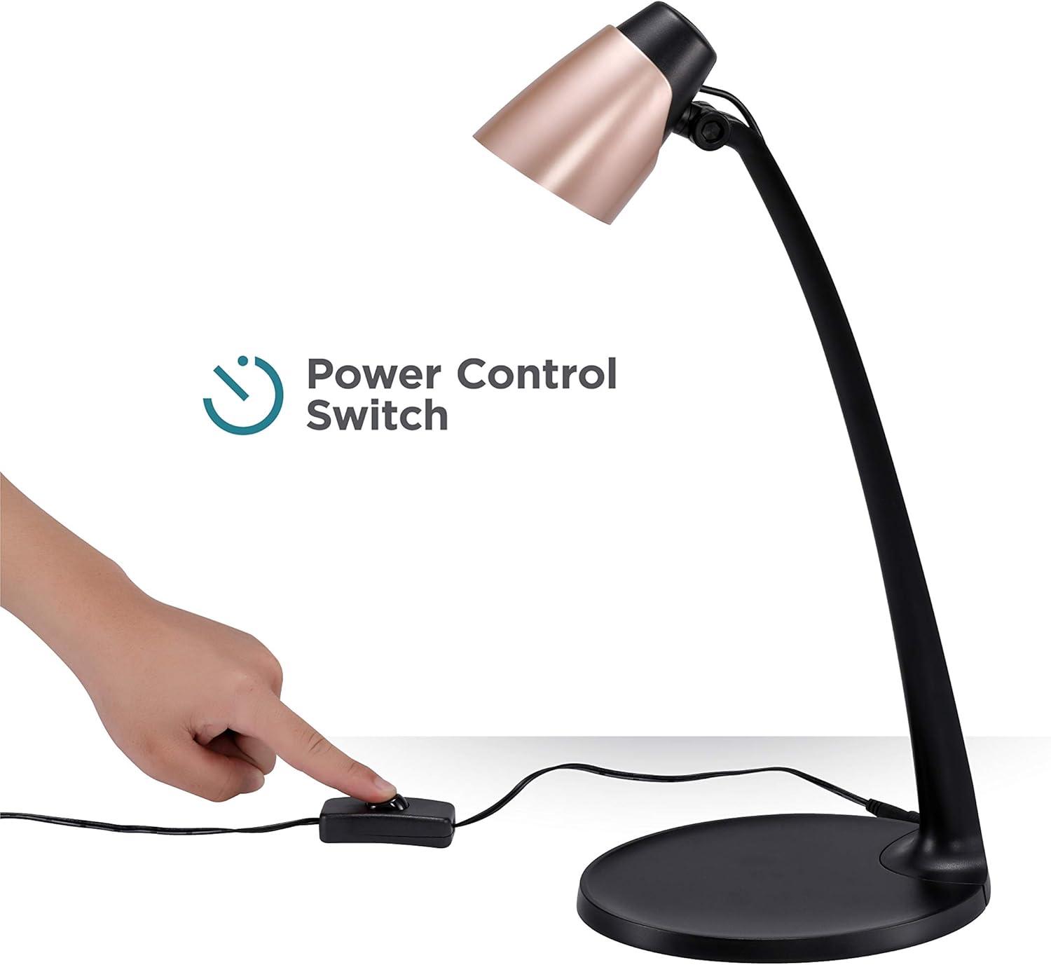imagePureOptics LED Modern LED Desk Lamp 35W Rose Gold VLED1814BD