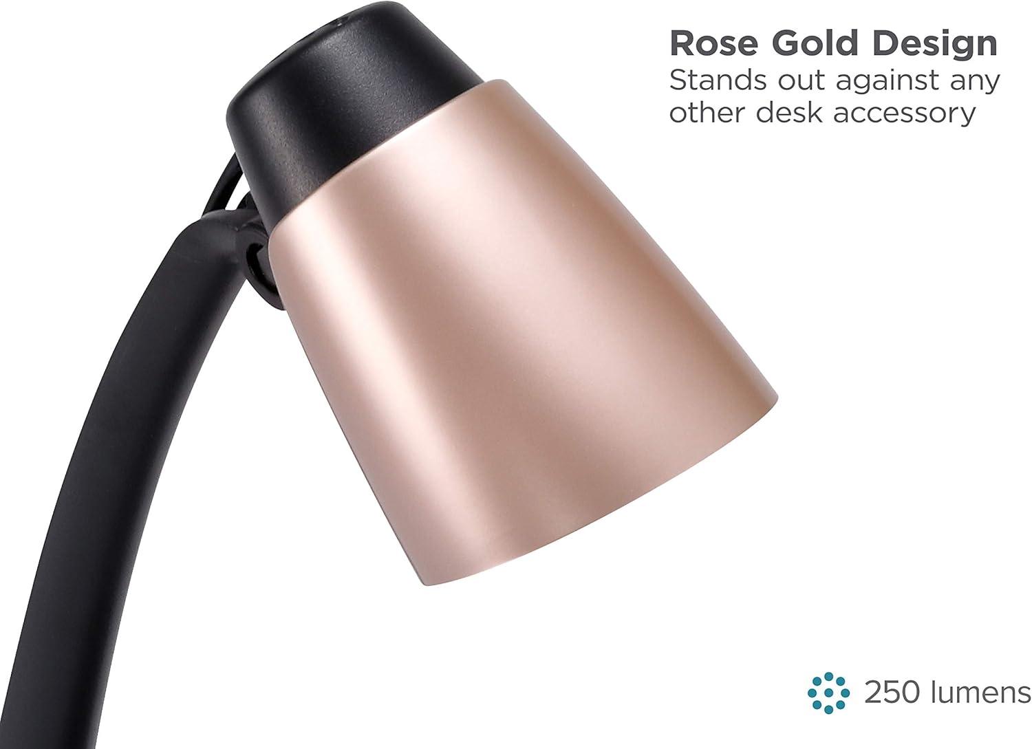 imagePureOptics LED Modern LED Desk Lamp 35W Rose Gold VLED1814BD