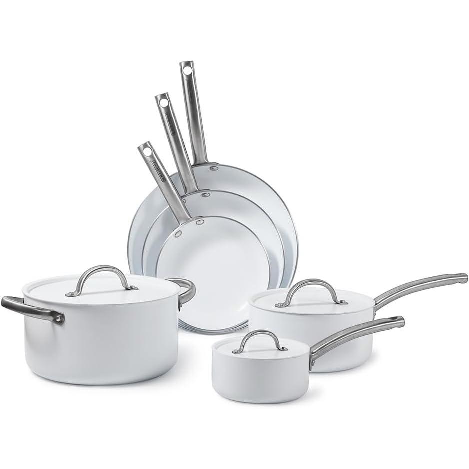 imageBLACKDECKER 12Piece Ceramic Hard Anodized Aluminum Cookware Set Pots and Pans Set with Ceramic NonStick Coating9piece