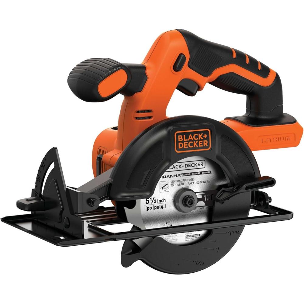 imageBLACKDECKER 20V 512 Cordless Circular Saw Bare Tool Only BDCCS20BCircular Saw Only