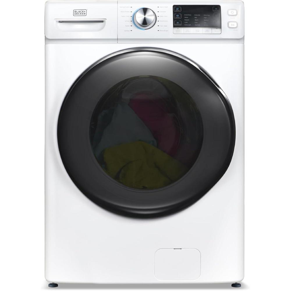imageBLACKDECKER 30 Cu Ft Portable Washer 265 lb Capacity Washing Machine 6 Cycles Quick Connect Sink Adapter and Drain Hose Included Transparent Lid amp LED Display BPW30MW White45 Cu Ft