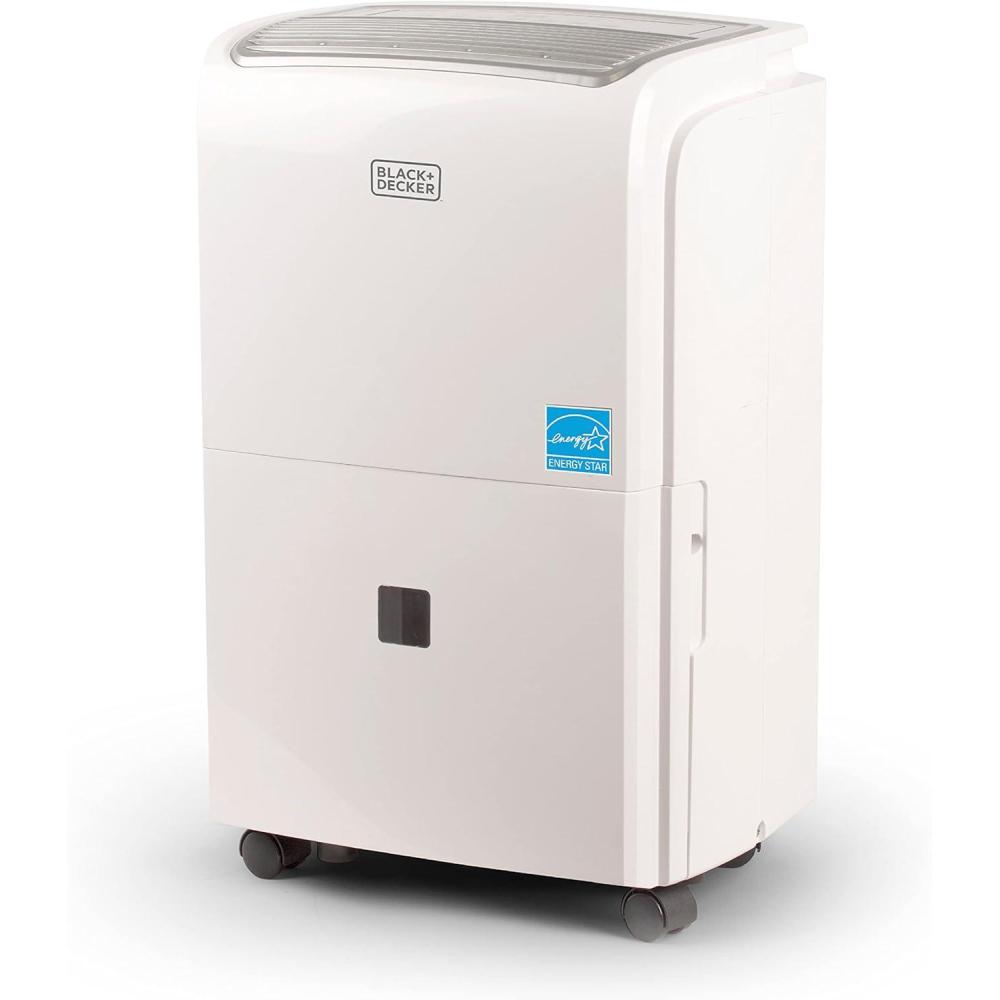 imageBLACKDECKER 30Pint Portable Dehumidifier Dehumidifier for Home up to 3000 Sq Ft Coverage For Basement and Medium to Large Spaces Removable Bucket and Drain Hose Included BDT30MTB White