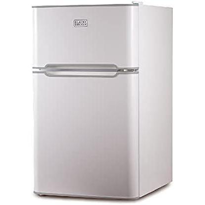 imageBLACKDECKER 31 Cu Ft Compact Two Door Refrigerator with Freezer ENERGY STAR Certified Mini Fridge 09 Cu Ft Freezer Interior Light R600a Refrigerant BCRDK32V VCM Stainless LookWhite