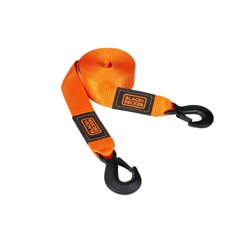 imageBLACKDECKER BD1002 BlackOrange 2 x 20 Tow Strap HeavyDuty 9000 lb Break Strength for Emergency OffRoad TowingTow Strap