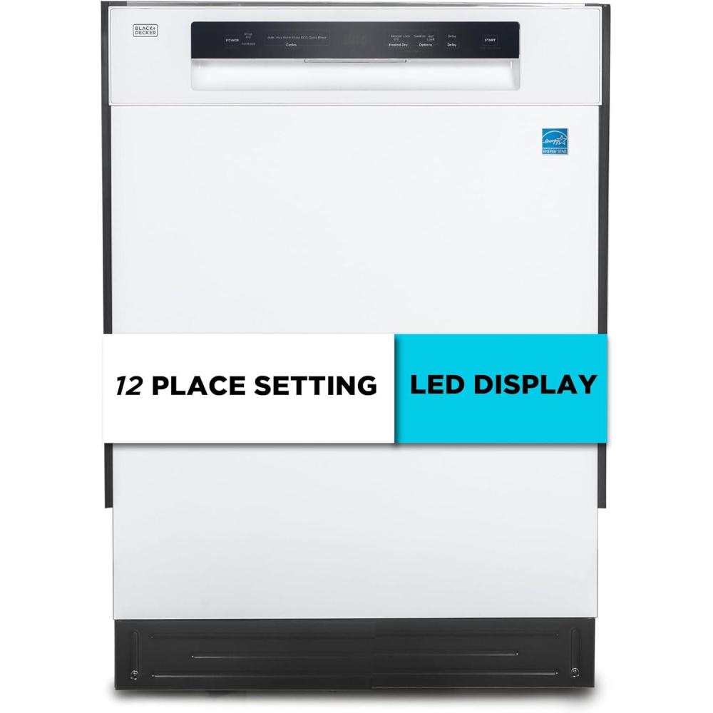 imageBLACKDECKER Countertop Dishwasher Counter Dishwasher with 6 Wash Programs 6Place Setting Capacity Stainless Steel Interior ENERGY STAR Certified BCD6SD WhiteWhite  100MW