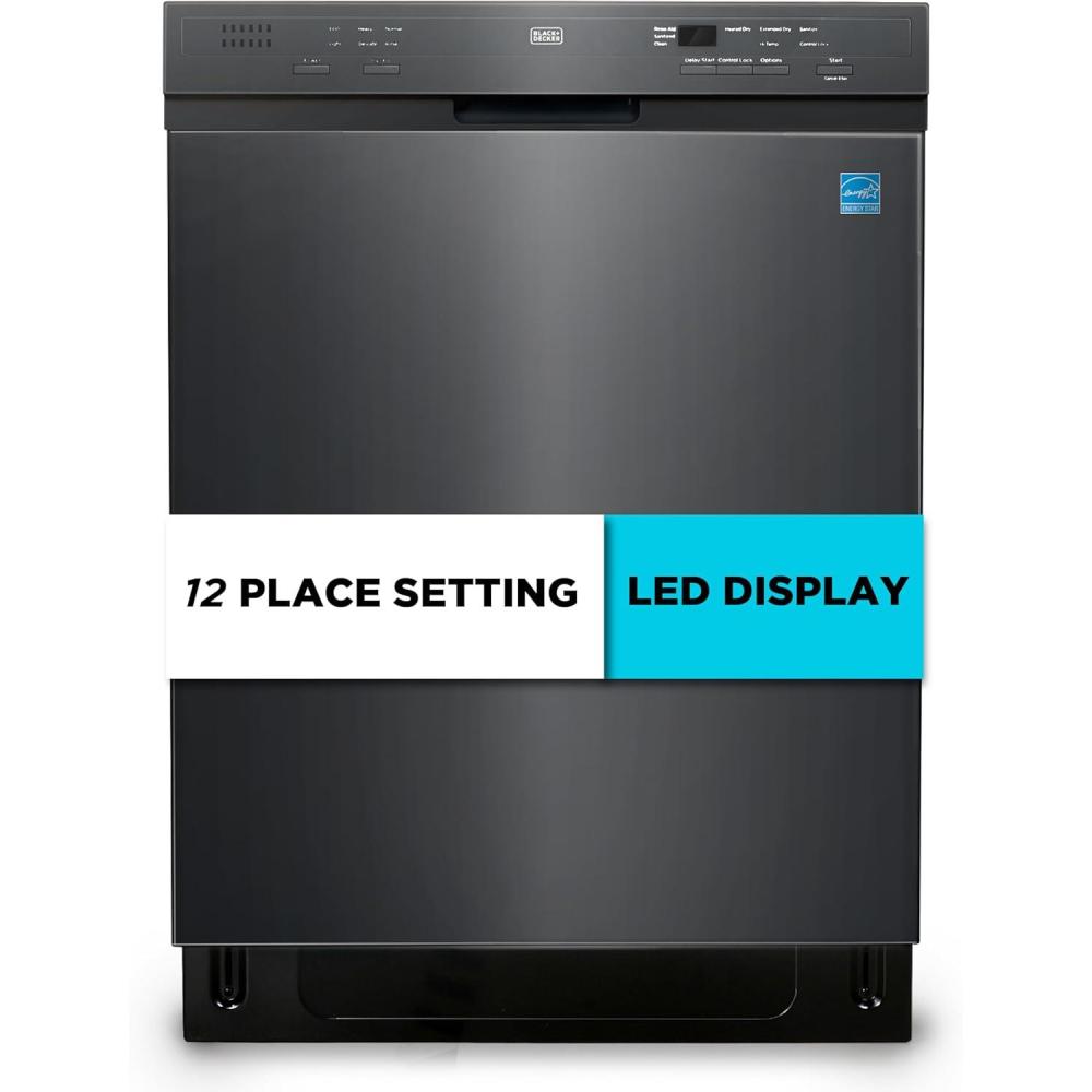imageBLACKDECKER Countertop Dishwasher Counter Dishwasher with 6 Wash Programs 6Place Setting Capacity Stainless Steel Interior ENERGY STAR Certified BCD6SD WhiteBlack  200MB