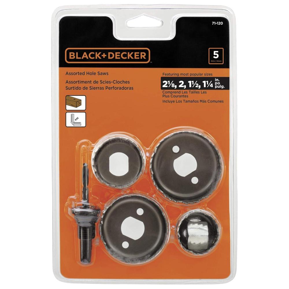 imageBLACKDECKER Hole Saw Kit Assorted 5Piece 711205piece