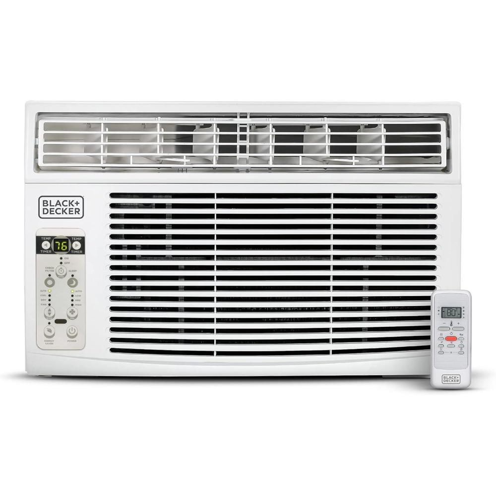 imageBLACKDECKER Window Air Conditioner 5000 BTU AC Window Unit Cools Up to 150 Square Feet Window AC Unit with Mechanical Controls Manual Fan Only and Cool Settings BD05MWT6 White143000 British Thermal Units