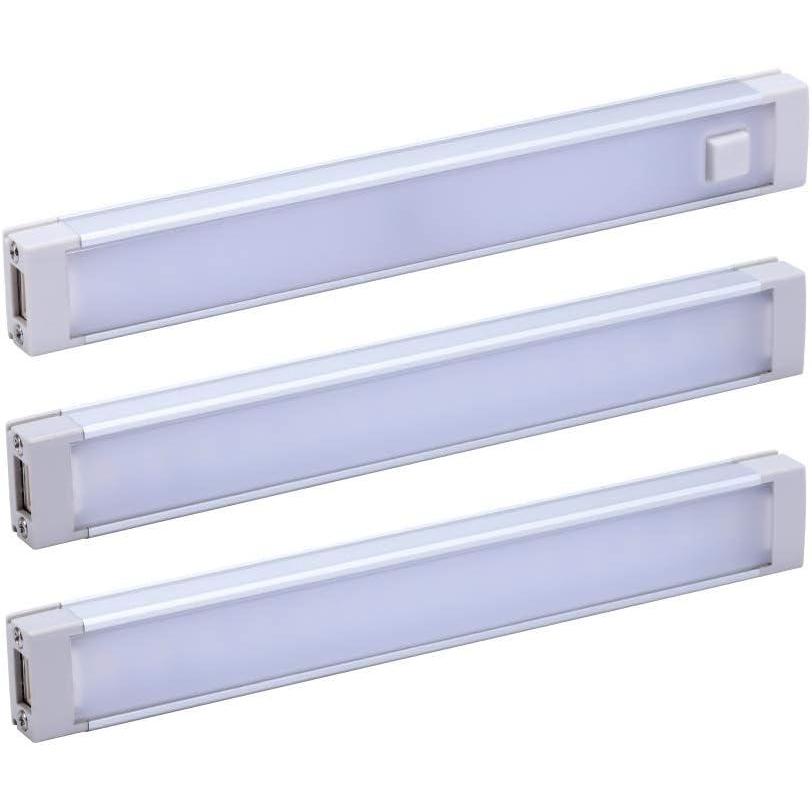 imagePureOpitcs LED Under Cabinet Lighting Kit Cool White Stick up Design 3Bars 6 Each LEDUC63CK 6