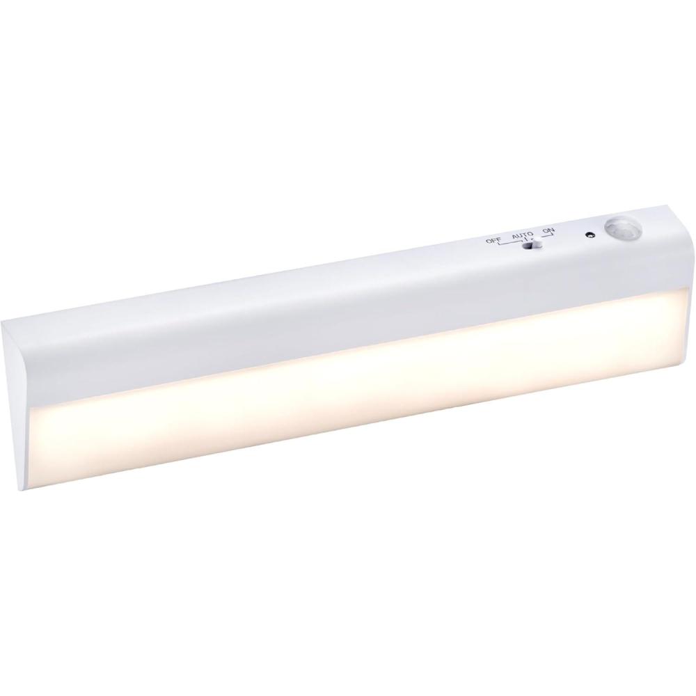 imagePureOptics LED Battery Operated Under Cabinet Lighting Motion Sensor OnOff Warm White LED StickOn Install for Kitchen amp Closets  2 Bars1 Bar