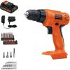 imageBLACKDECKER 20V MAX POWERCONNECT Power Drill Cordless Drill Driver Electric Screwdriver with 30 Piece Bit Set Battery and Charger Included LD120VA