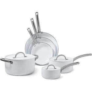 BLACK+DECKER 12-Piece Ceramic Hard Anodized Aluminum Cookware Set, Pots and Pans Set with Ceramic Non-Stick Coating(9-piece)
