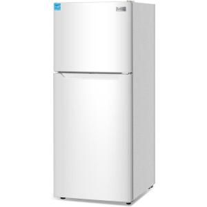 BLACK+DECKER 20.1 Cu. Ft. Top Mount Refrigerator with Freezer, 2 Door Refrigerator with Top Freezer and Adjustable Temperature Control, Full Size Kitchen Refrigerator, BR2010JB, Black(White)