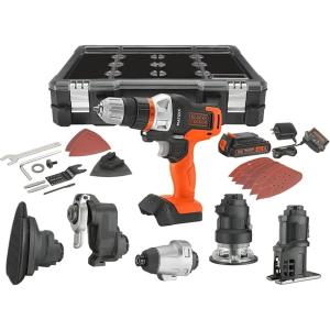 BLACK+DECKER 20V MAX MATRIX Drill, Power Tool Combo Kit, 6-Tool Set, Cordless Tool Set (BDCDMT1206KITC)(6-Tool Combo Kit)