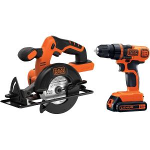BLACK+DECKER 20V MAX* POWERCONNECT Cordless Drill/Driver + Circular Saw Combo Kit (BD2KITCDDCS)(2-Tool Combo Kit Only)