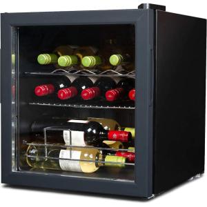 BLACK+DECKER 26 Bottle Wine Fridge with Interior Light and Mechanical Temperature Control, Compressor Cooling Wine Cooler Refrigerator with 4 Wine Racks and 1 Flat Shelf, Wine Bottle Chiller(14 Bottles)