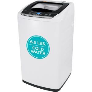 BLACK+DECKER 3.0 Cu. Ft. Portable Washer, 26.5 lb. Capacity Washing Machine, 6 Cycles, Quick Connect Sink Adapter and Drain Hose Included, Transparent Lid & LED Display, BPW30MW, White(0.9 Cu. Ft.)