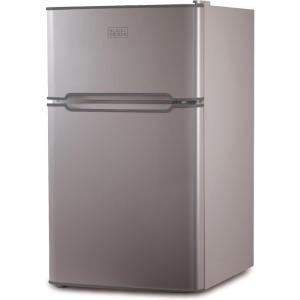 BLACK+DECKER 3.1 Cu. Ft. Compact Two Door Refrigerator with Freezer, ENERGY STAR Certified Mini Fridge, 0.9 Cu. Ft. Freezer, Interior Light, R600a Refrigerant, BCRDK32V, VCM Stainless Look(VCM)