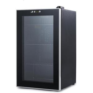 BLACK+DECKER 3.3 Cu. Ft. Beverage Cooler, Beverage Fridge with Double Pane Glass Door, Drink Fridge and Beverage Refrigerator with 112-Can Capacity for Home Bar and Home Office with LED Display(76 Cans)