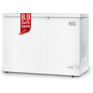 BLACK+DECKER 5.0 Cu. Ft. Chest Freezer, Holds up to 175 Lbs. of Frozen Food with Organizer Basket(8.9 Cu. Ft.)