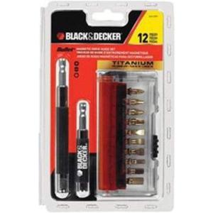 BLACK+DECKER B4120M Drive Guide Sd Bit Carded-Bullet, 12-Piece