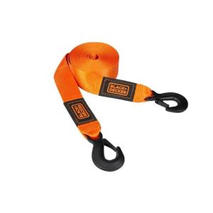 BLACK+DECKER BD1002 Black/Orange 2″ x 20′ Tow Strap – Heavy-Duty (9,000 lb Break Strength) for Emergency Off-Road Towing(Tow Strap)