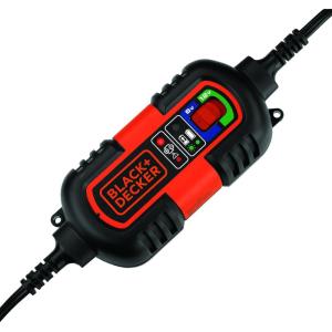 BLACK+DECKER BM3B Fully Automatic 6V/12V Battery Charger/Maintainer with Cable Clamps and O-Ring Terminals, Multi, 1.5 Amp(Charger)