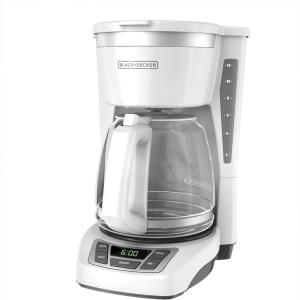 BLACK+DECKER CM1160W-1 CM1160W 12-Cup Programmable Coffeemaker, White/Stainless Steel(White)