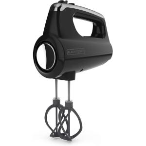 BLACK+DECKER MX600B Helix Performance Premium 5-Speed Hand Mixer, 5 Attachments + Case, Black(Black)