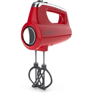 BLACK+DECKER MX600B Helix Performance Premium 5-Speed Hand Mixer, 5 Attachments + Case, Black(Red)