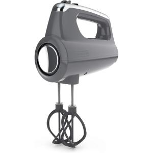BLACK+DECKER MX600B Helix Performance Premium 5-Speed Hand Mixer, 5 Attachments + Case, Black(gray)