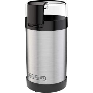 BLACK+DECKER One Touch Coffee Grinder, 2/3 Cup Coffee Bean Capacity, Spice Grinder, One Touch Push-Button Control -150 Watts -Stainless Steel Blades(2/3 Cup Coffee Bean Capacity (Pack of 1))