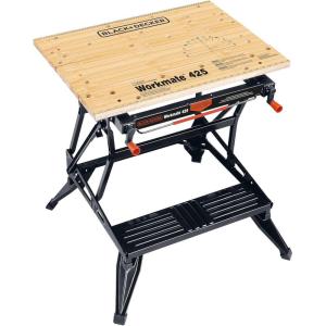 BLACK+DECKER Portable Workbench, Workmate Folding Workbench, 550 lb. Capacity with Clamps for Woodworking (WM425-A)(550 lb capacity)