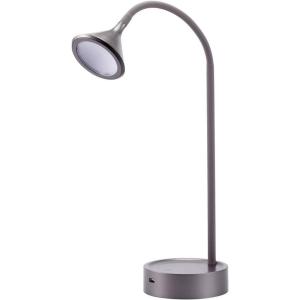 BLACK+DECKER PureOptics LED Minimalist Floor Lamp, 58″ Height with Weighted Base, Adjustable Gooseneck, Flicker Free, Eco-Friendly, Foot Switch Gray(Desk Lamp)