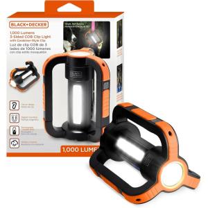 BLACK+DECKER Rechargeable LED Flashlight & 360° Lantern, 1000LM IP65 Waterproof Light, 8 Modes, Emergency SOS Mode, USB-A Power Bank, 18 Hour Light, Carabiner Clip, Magnetic, for Blackouts & Camping