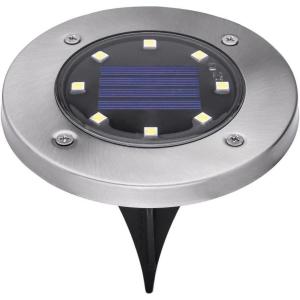 BLACK+DECKER Solar-Powered Outdoor Disk Light – 8 Pack (BDSLDK8P)(Disk Light  8 Pack)