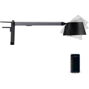 BLACK+DECKER Verve Designer Smart Clamp Light, Works with Alexa, Fits Cubicles & Headboards, Auto-Circadian Mode, True White LED + 16M RGB Colors, Certified for Humans(Black/Gray)