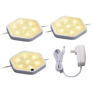 PureOptics LED 3-Pack LED Puck Light Kit, Warm White (LEDUC-PUCK-3WK)(Warm White)