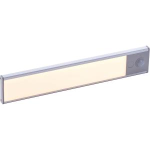PureOptics LED Rechargeable Under Cabinet Lighting, Motion Sensor On/Off, Warm White LED, Stick-On Install for Kitchen & Closets – 1 Bar(Silver)